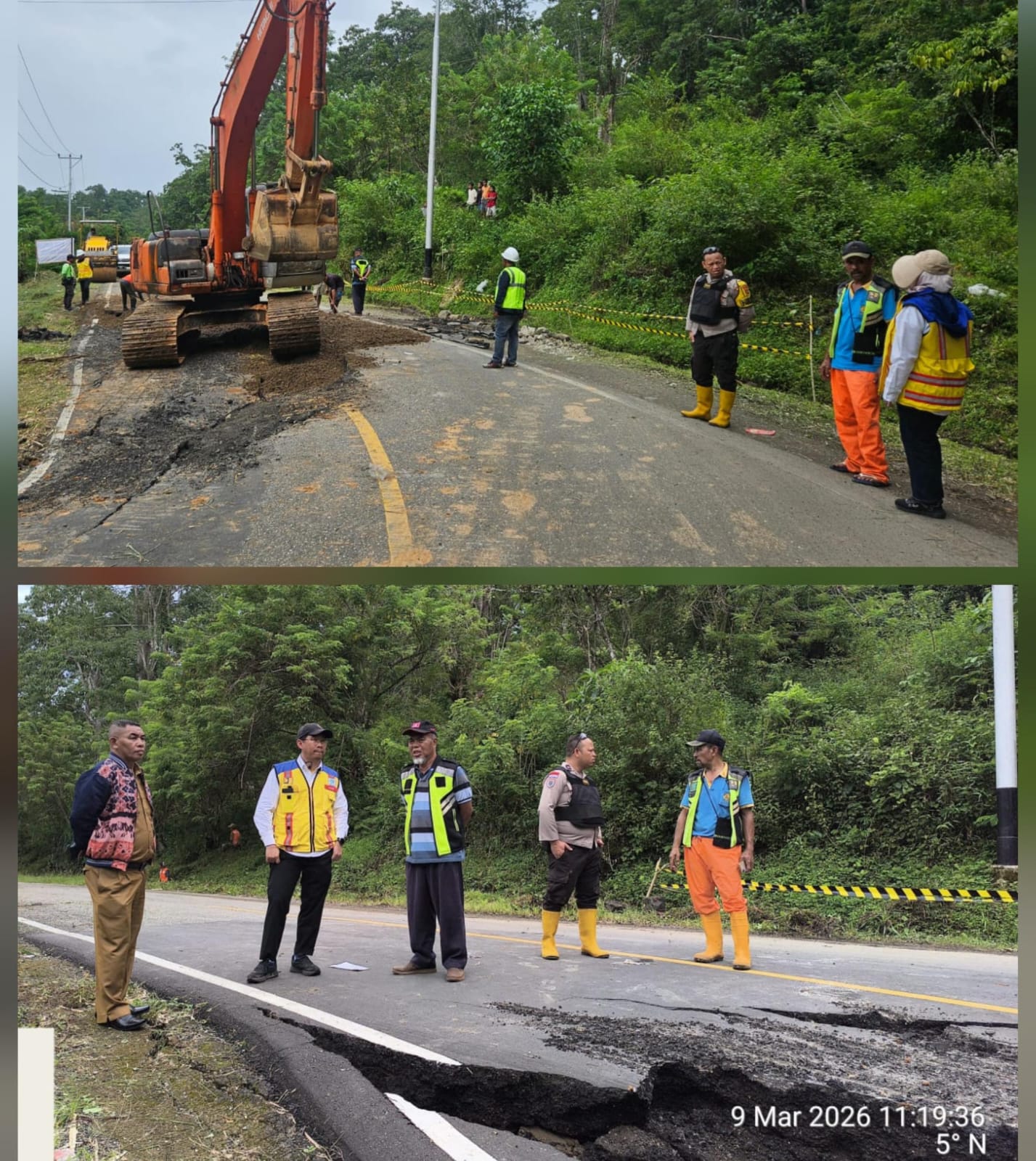 Jalan Ruteng-Reo Amblas di Rawuk, Dinas PUPR Manggarai dan PPK 3.3 Kasatker Mulai Penimbunan Darurat