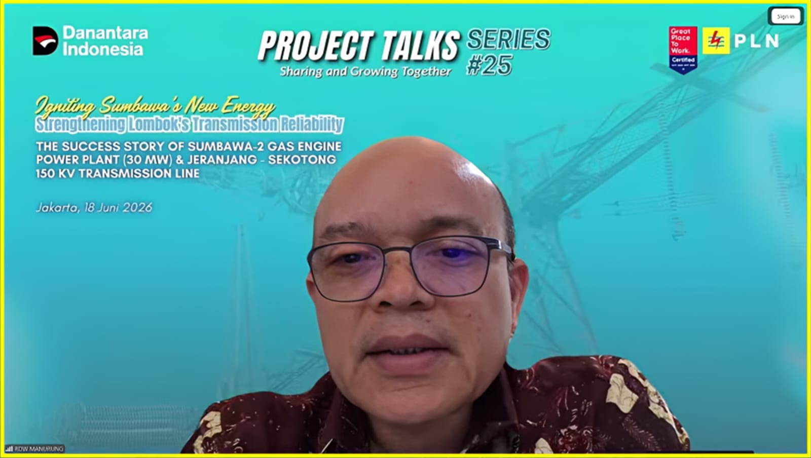 Lewat Project Talks Series, PLN UIP Nusra Bagikan Kunci Sukses Keandalan Listrik NTB