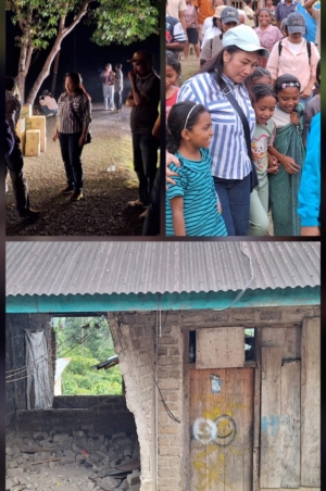 Aksi Tanggap Darurat, Ketua PKK Manggarai Antar Bantuan Korban Gempa ke Rahong Utara